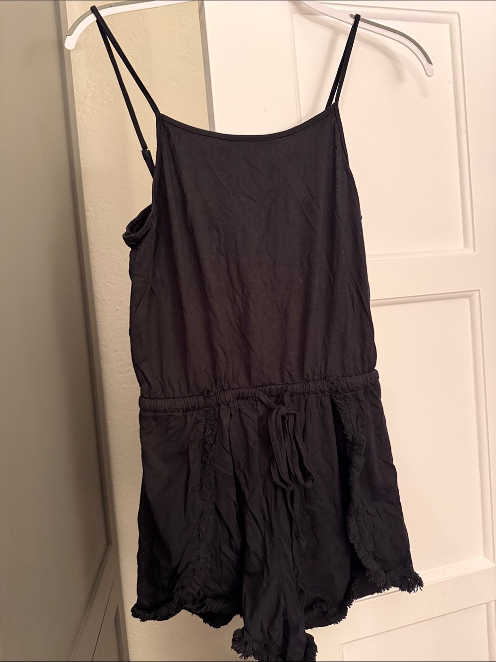 Lulu's Black Spaghetti-Strap Romper